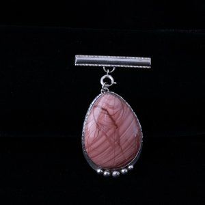 Rhodochrosite Pendant on SS Bar Pin